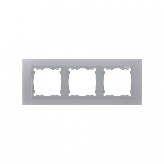 Фотография товара 'Simon 82937-33 Рамка на 3 поста, металл, алюминий/алюминий, S82N'