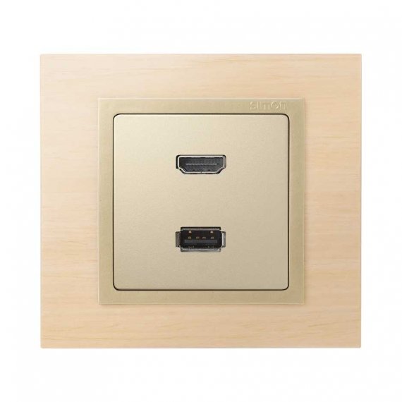 Фотография товара 'Simon 8201095-038 Накладка для розетки HDMI+USB 2.0, графит, S82'