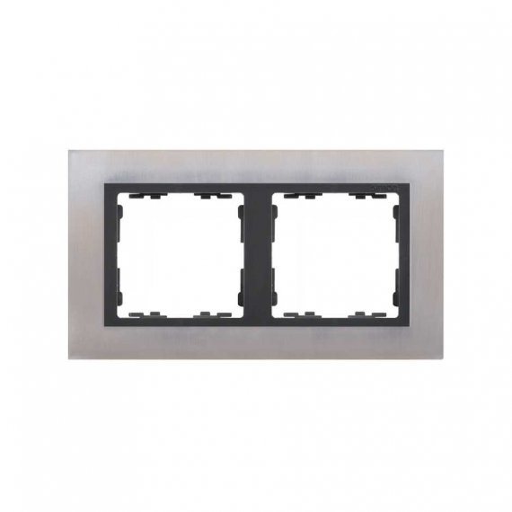 Фотография товара 'Simon 82827-37 Рамка на 2 поста, металл, нерж.сталь/графит, S82N'
