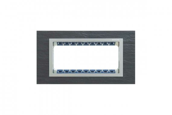 Фотография товара 'Simon 82957-63 Рамка на 5 узких мех-мов, камень, сланец/алюминий, S82Centr'