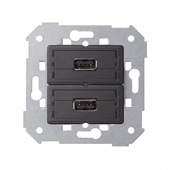 Фотография товара 'Simon 7501090-039 Розетка USB A+A 2.0 (передача данных), S75'