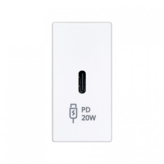 Фотография товара 'Simon K126I-9 Зарядное устройство узкое USB C 20W, 230В'