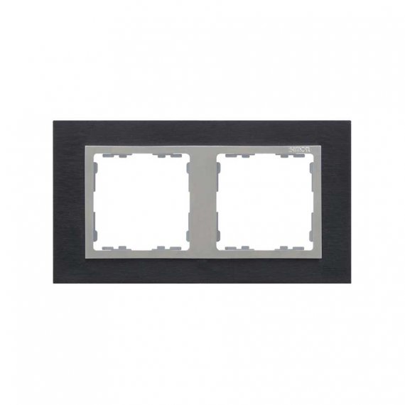 Фотография товара 'Simon 82927-38 Рамка на 2 поста, металл, черн.сталь/алюминий, S82N'