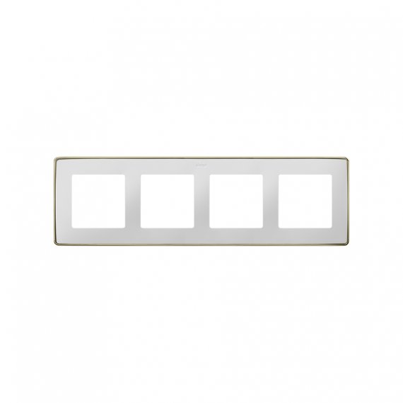 Фотография товара 'Simon 8201640-294 Рамка на 4 поста, белый/металл.шампань, S82D'