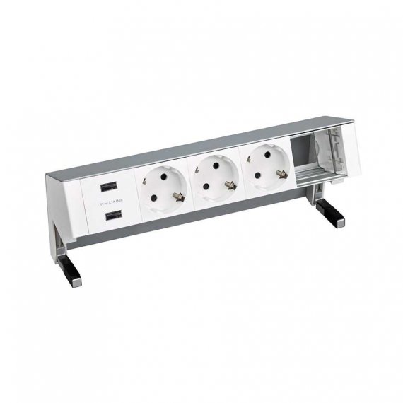 Фотография товара 'Simon 42523000-133 Настольный x5 розеточный блок, 3x2P+E, USB A+A з/у'