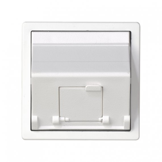 Фотография товара 'Simon 82578-30 Накладка наклонная с суппортом на 1 разъем RJ45 со шторкой'