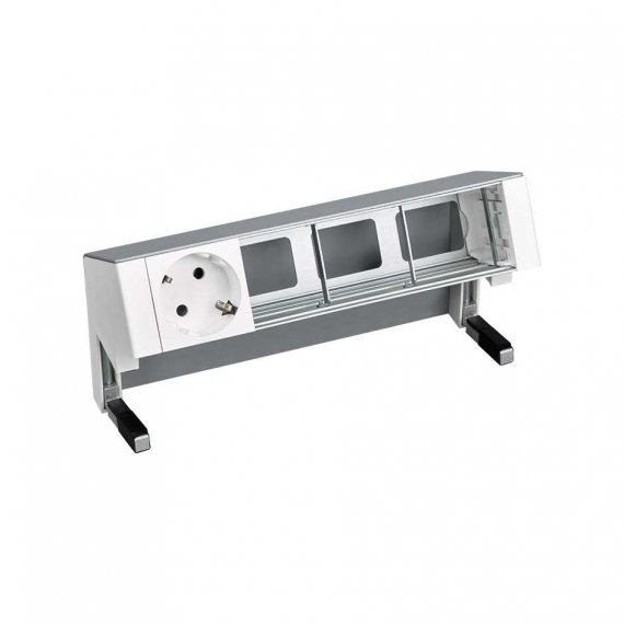 Фотография товара 'Simon 42401000-133 Настольный x4 розеточный блок, 1х2P+E, 3 пустых модуля'