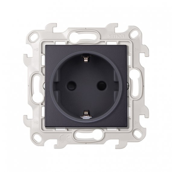 Фотография товара 'Simon 2450432-038 Розетка со шторками Schuko 2Р+Е, 16A 250В'