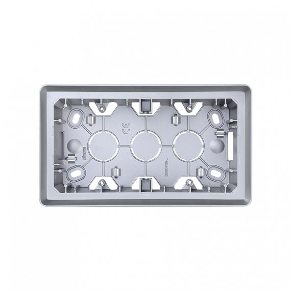 Фотография товара 'Simon 8200760-093 Коробка подъемная на 2 поста, мат.алюминий, S82D'