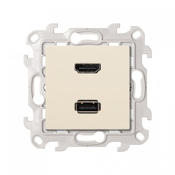 Фотография товара 'Simon 2411095-031 Розетка HDMI v1.4 + USB 2.0 (передача данных)'