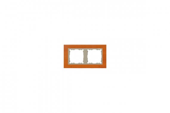 Фотография товара 'Simon 82927-67 Рамка на 2 поста, дерево, вишня/шампань, S82N'