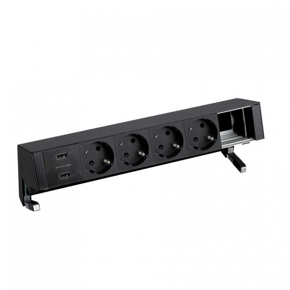 Фотография товара 'Simon 42624000-138 Настольный x6 розеточный блок, 4x2P+E, USB A+A з/у, 1 пустой модуль'