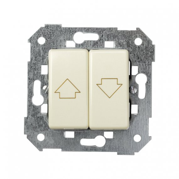 Фотография товара 'Simon 27396-62 Двухклавишный кнопочный выкл-ль жалюзи без блок., 10A 250В'