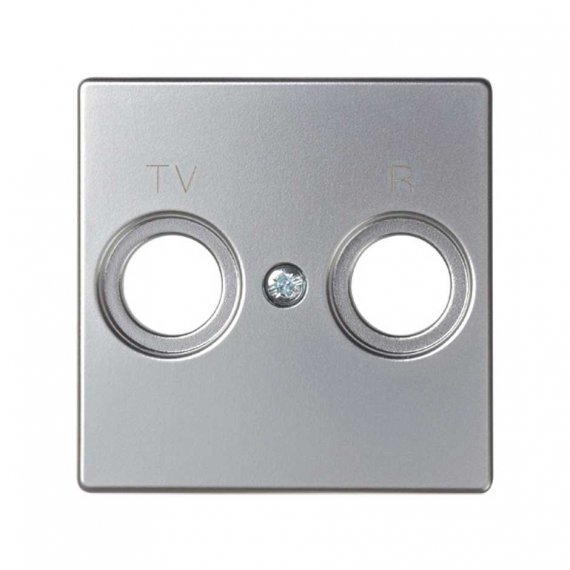 Фотография товара 'Simon 82053-33 Накладка для розетки R-TV+SAT с пикт."TV R", алюминий, S82'