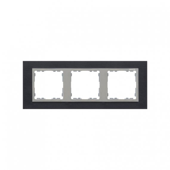 Фотография товара 'Simon 82937-38 Рамка на 3 поста, металл, черн.сталь/алюминий, S82N'