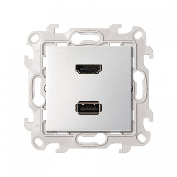 Фотография товара 'Simon 2411095-033 Розетка HDMI v1.4 + USB 2.0 (передача данных)'