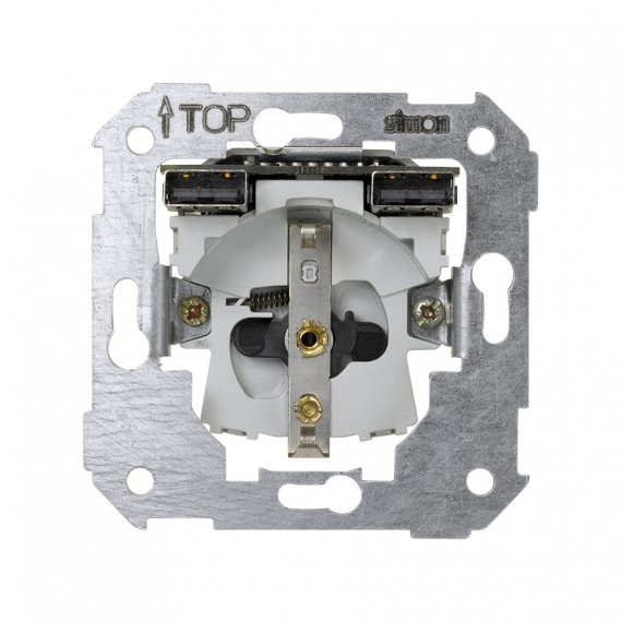 Фотография товара 'Simon 7501432-039 Розетка Schuko 2Р+Е с з/у USB A+A 10W, 16A 250В~, S75'