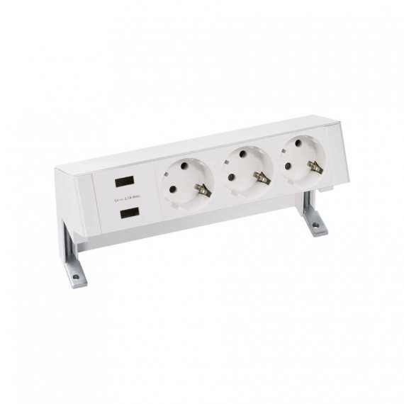 Фотография товара 'Simon 42423000-130 Настольный x4 розеточный блок, 3x2P+E, USB A+A з/у'