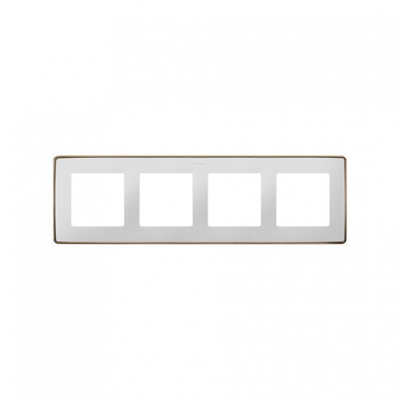 Фотография товара 'Simon 8201640-291 Рамка на 4 поста, белый/металл.медь, S82D'