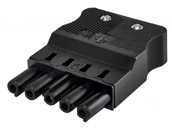 Фотография товара 'Simon CR5003-14 Разъем "мама" на кабель, 5 контактов, винт., графит, QC'