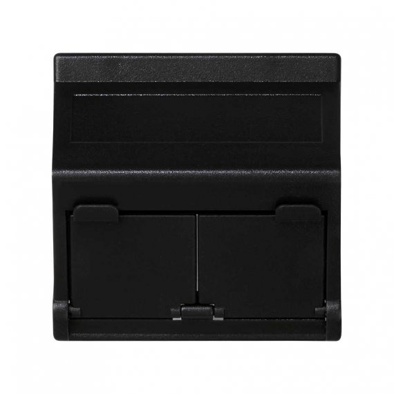 Фотография товара 'Simon KB80-14 Накладка наклонная на 2 разъема RJ45 со шторками'