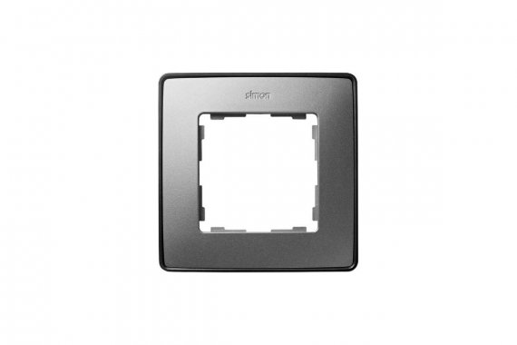 Фотография товара 'Simon 8201610-293 Рамка на 1 пост, мат.алюминий/металл.графит, S82D'
