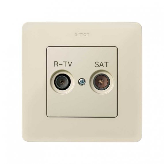 Фотография товара 'Simon 82097-31 Накладка для розетки R-TV+SAT с пикт."R-TV SAT", сл.кость, S82'