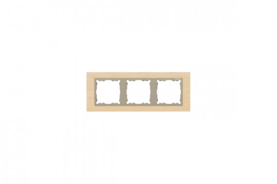 Фотография товара 'Simon 82937-68 Рамка на 3 поста, дерево, клен/шампань, S82N'