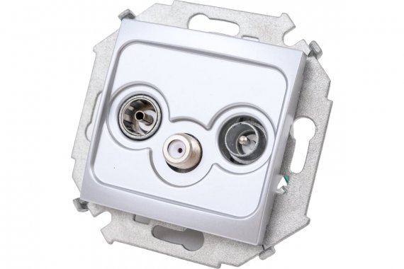 Фотография товара 'Simon 1591466-033 Розетка R-TV-SAT одиночная, алюминий, S15'