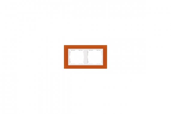 Фотография товара 'Simon 82627-65 Рамка на 2 поста, стекло, оранжевый/белый, S82N'