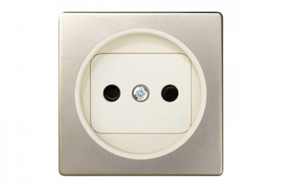 Фотография товара 'Simon 82040-64 Накладка со шторками для розетки 2Р цвета шампань/сл.кость S82'