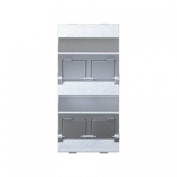 Фотография товара 'Simon S80C-8 Модуль S наклонный на 4 разъема RJ45 со шторками'