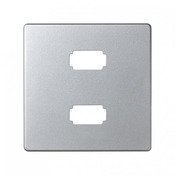 Фотография товара 'Simon 8201090-093 Накладка для розетки 2хUSB 2.0, мат.алюминий, S82D'
