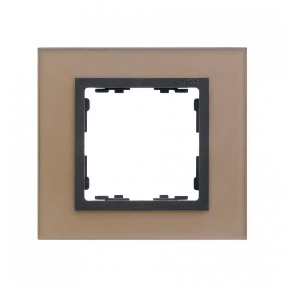 Фотография товара 'Simon 82817-34 Рамка на 1 пост, стекло, медь/графит, S82N'