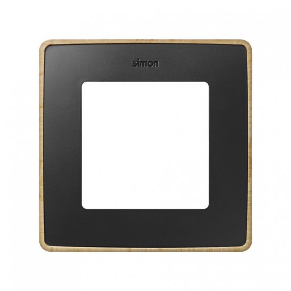 Фотография товара 'Simon 8201610-370 Рамка на 1 пост, мат.черный/дерев.бук, S82D'