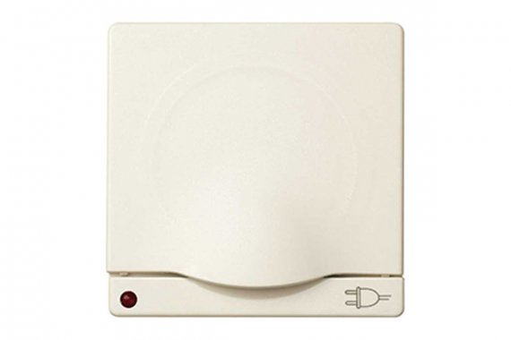 Фотография товара 'Simon 82099-31 Накладка с крышкой, шторками и индикатором для розетки Schuko 2Р+Е, сл.кость, S82'