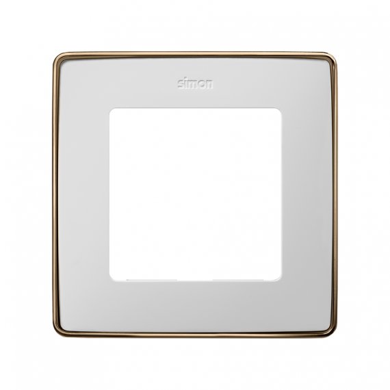 Фотография товара 'Simon 8201610-291 Рамка на 1 пост, белый/металл.медь, S82D'
