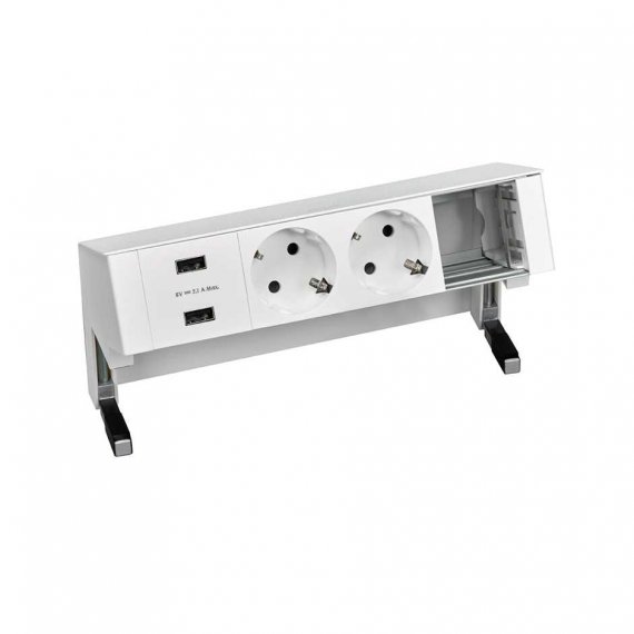 Фотография товара 'Simon 42422000-130 Настольный x4 розеточный блок, 2x2P+E, USB A+A з/у'