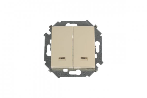 Фотография товара 'Simon 1591392-031 Двухклавишный выключатель с подсветкой, 16AX 250В'