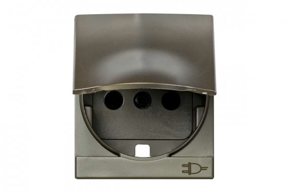 Фотография товара 'Simon 82090-54 Накладка с крышкой и шторками для розетки Schuko 2Р+Е, шампань, S82Centr'