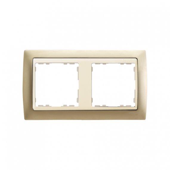 Фотография товара 'Simon 82724-34 Рамка на 2 поста, металл, шампань/сл.кость, S82'