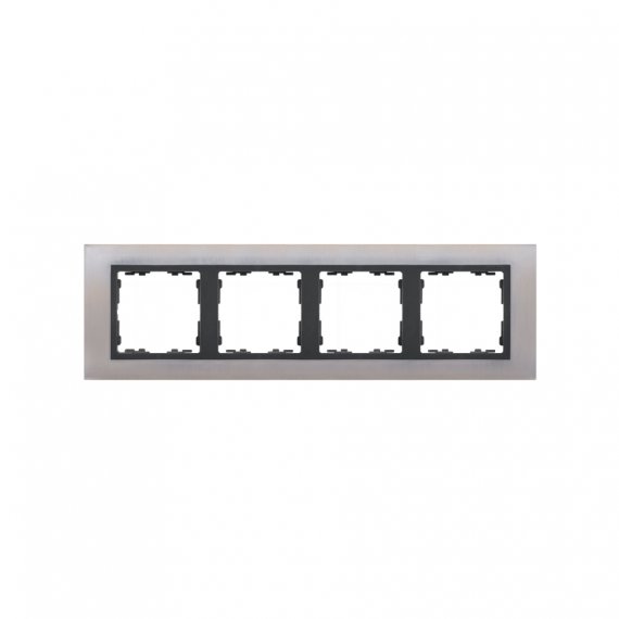 Фотография товара 'Simon 82847-37 Рамка на 4 поста, металл, нерж.сталь/графит, S82N'