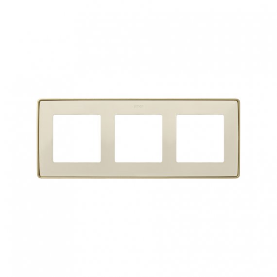 Фотография товара 'Simon 8201630-248 Рамка на 3 поста, сл.кость/металл.шампань, S82D'