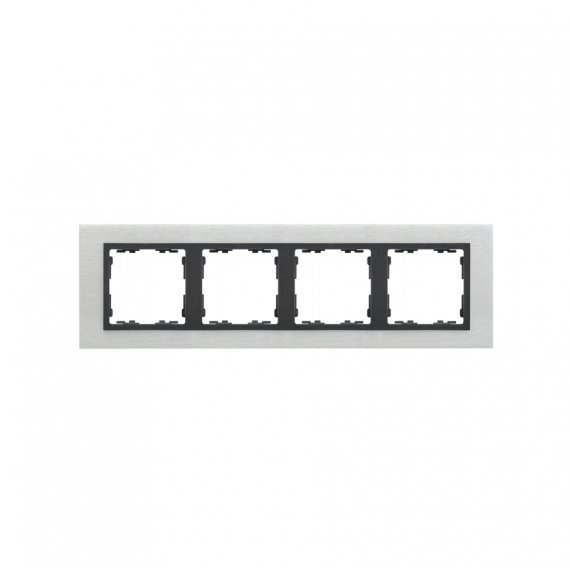 Фотография товара 'Simon 82847-31 Рамка на 4 поста, металл, мат.сталь/графит, S82N'