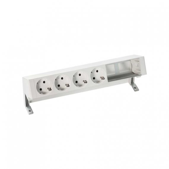 Фотография товара 'Simon 42604000-130 Настольный x6 розеточный блок, 4х2P+E, 2 пустых модуля'