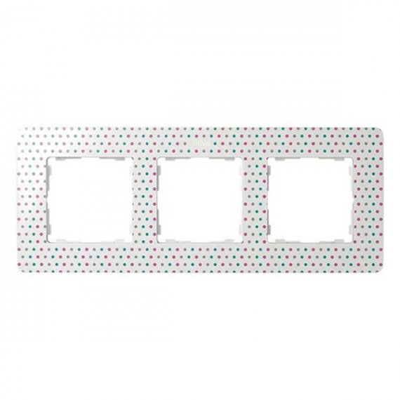 Фотография товара 'Simon 8200630-210 Рамка на 3 поста, цветные горошины/белый, S82D'