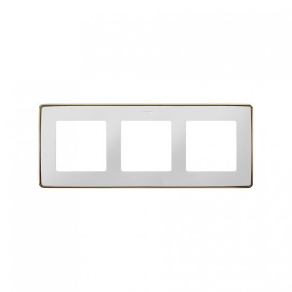 Фотография товара 'Simon 8201630-291 Рамка на 3 поста, белый/металл.медь, S82D'