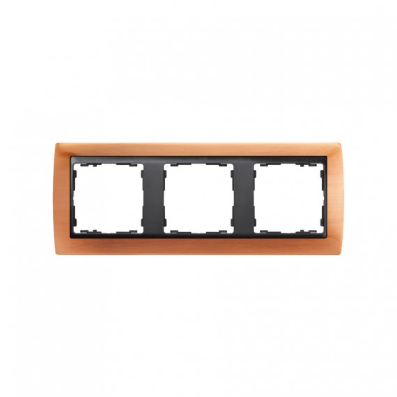 Фотография товара 'Simon 82834-36 Рамка на 3 поста, металл, медь/графит, S82'