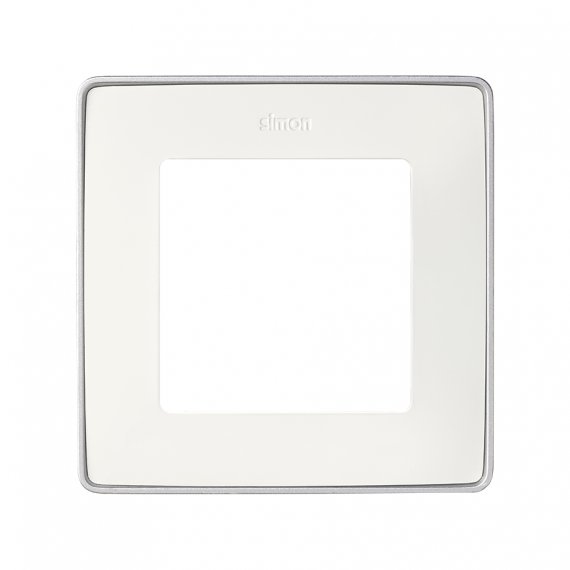 Фотография товара 'Simon 8201610-243 Рамка на 1 пост, белый/металл.алюминий, S82D'