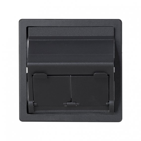 Фотография товара 'Simon 82579-38 Накладка наклонная с суппортом на 2 разъема RJ45 со шторками'